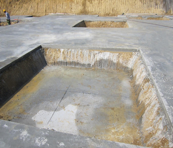 南昌市建筑設計研究院總部辦公大樓工程筏板基礎下柱墩找平、彈線(xiàn)